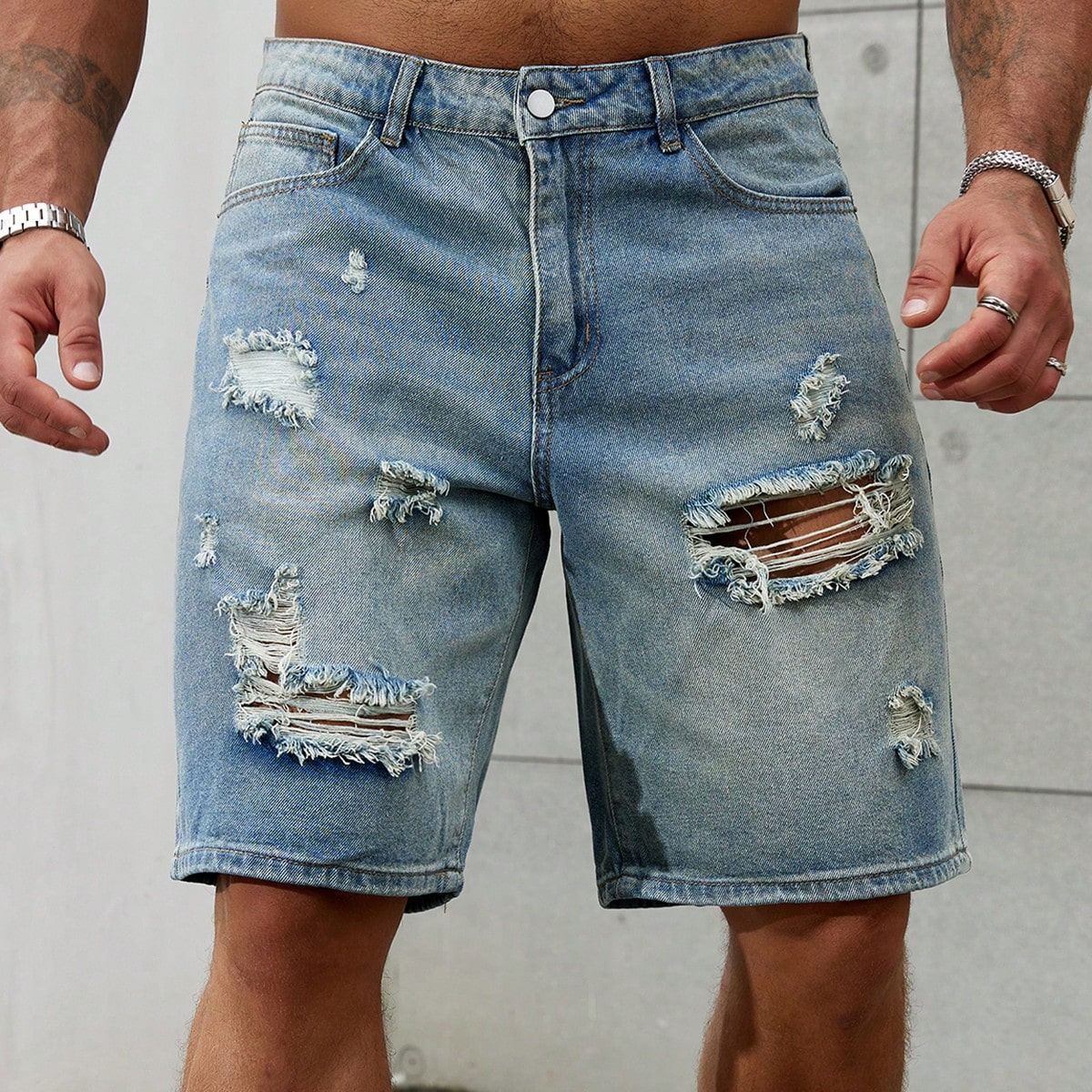Men'S Shoes For Jeans - New Fashion Mens Ripped Short Jeans