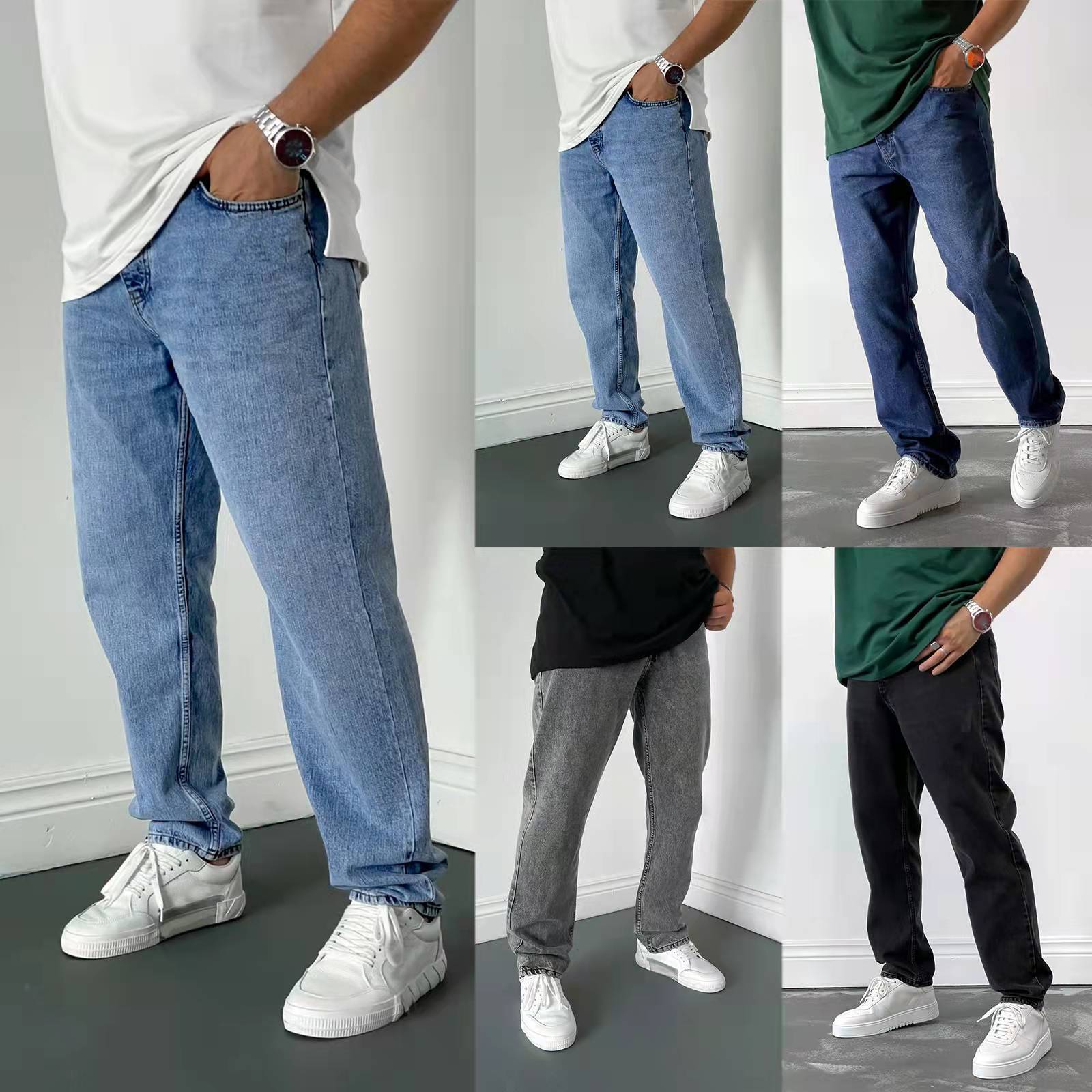 Men'S Shoes For Jeans - High-end Men's Slim Straight-leg Jeans for