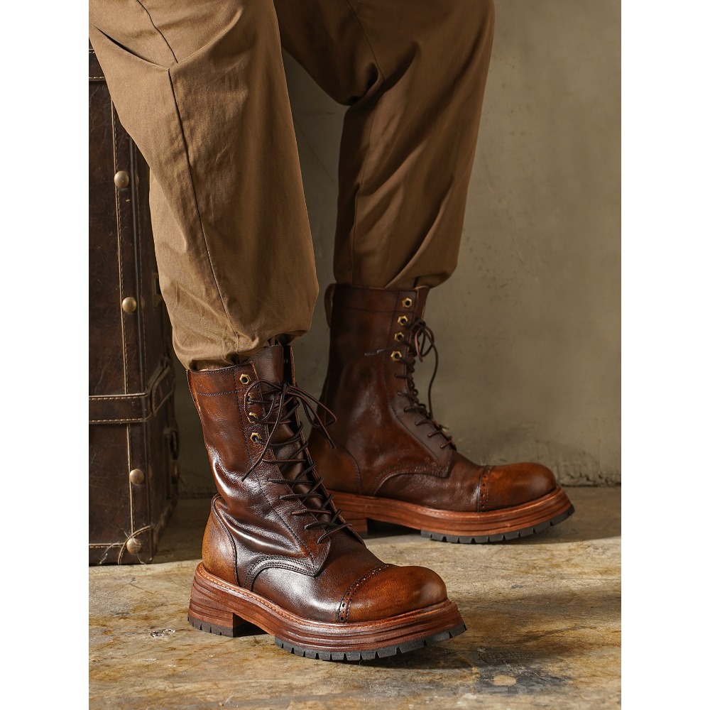 Men's Genuine Leather Motorcyc - Men'S Shoes Brogues recension och pris