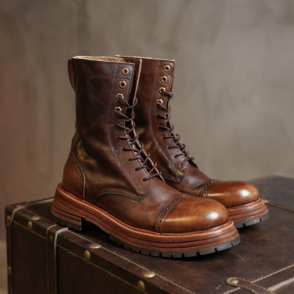 Men's Genuine Leather Motorcyc - Men'S Shoes Brogues recension och pris