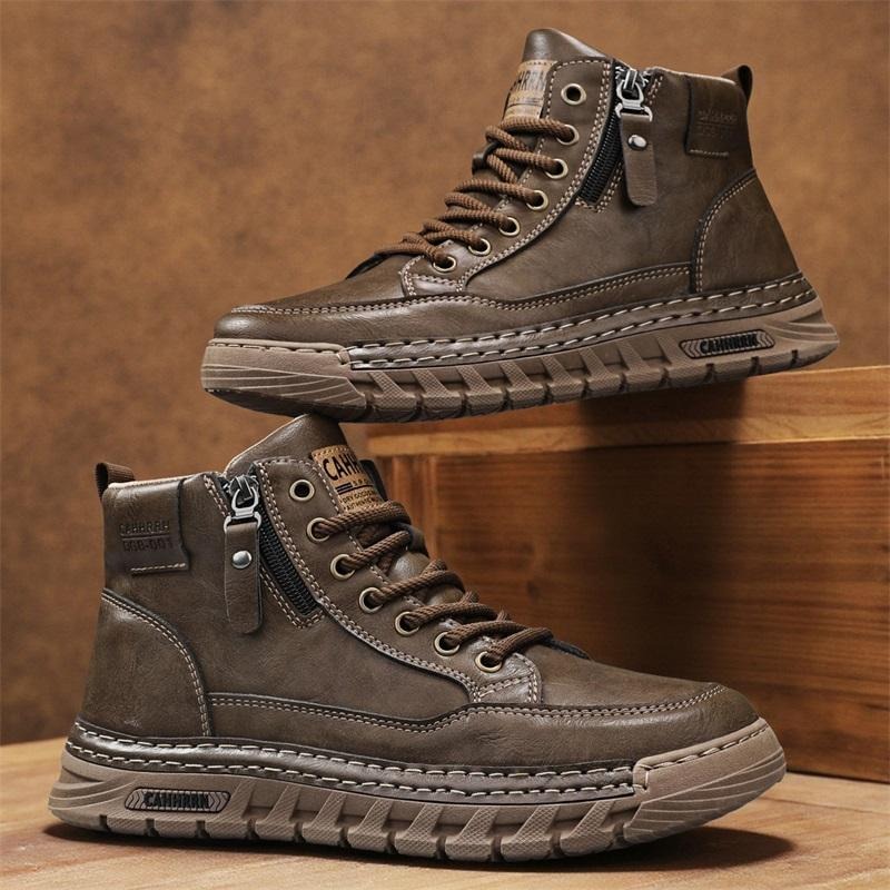 Men Leather High Top Ankle Boo - Running Shoes Lightweight recension och pris