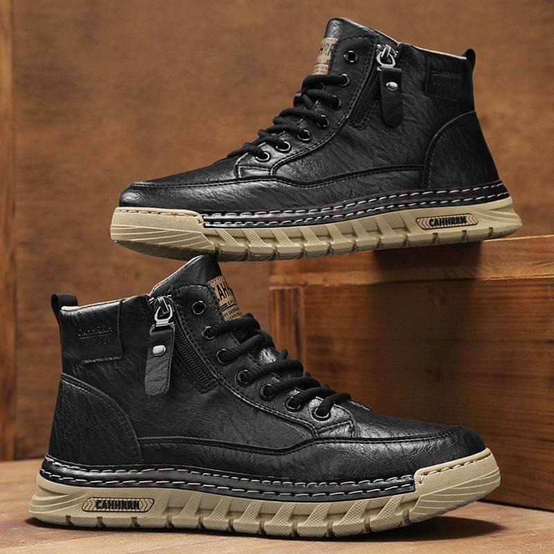 Men Leather High Top Ankle Boo - Running Shoes Lightweight recension och pris
