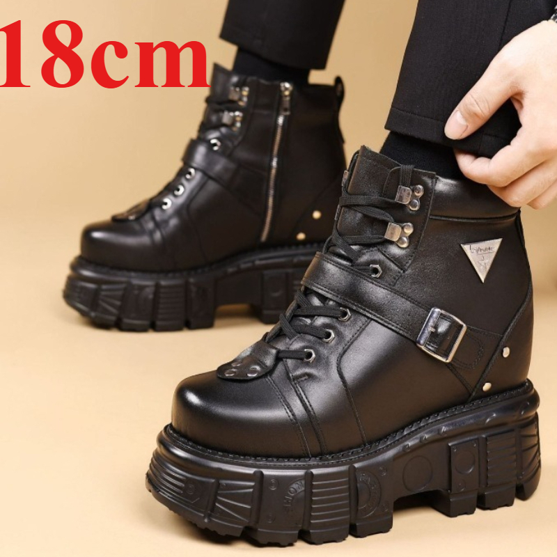 Genuine Leather Motorcycle Boo - Men Shoes Type recension och pris